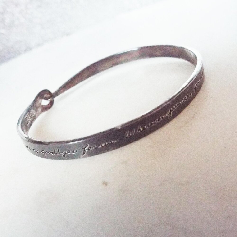 SIGNED STERLING INSPIRED BY LOVE AND FRIENDSHIP INSCRIBED SCRIPT BRACELET H